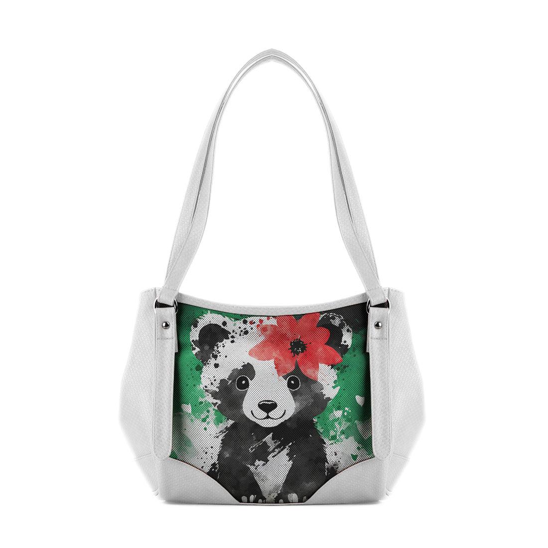 White Leather Tote Bag palestine sad - CANVAEGYPT