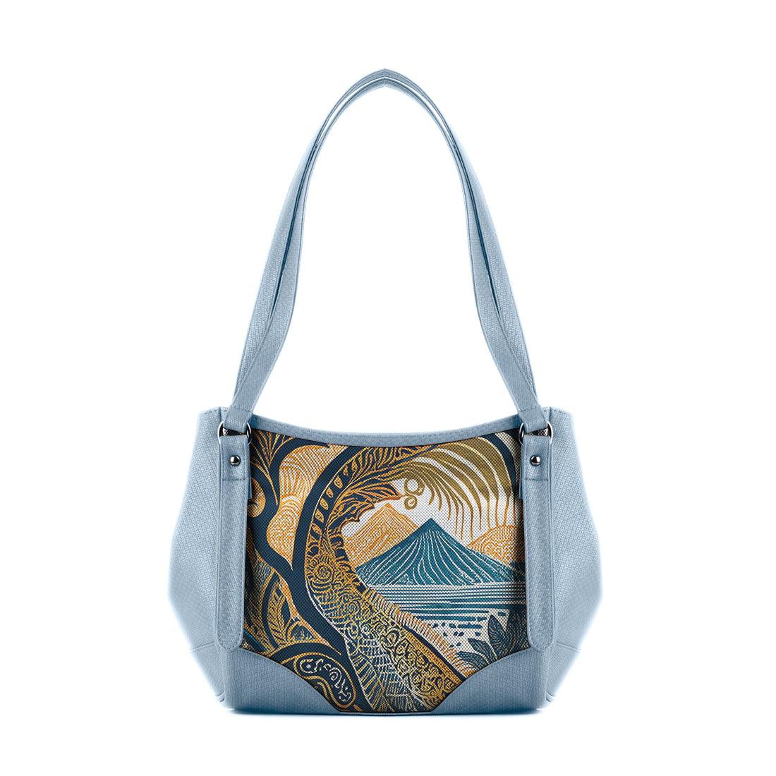 Blue Leather Tote Bag Civilization - CANVAEGYPT