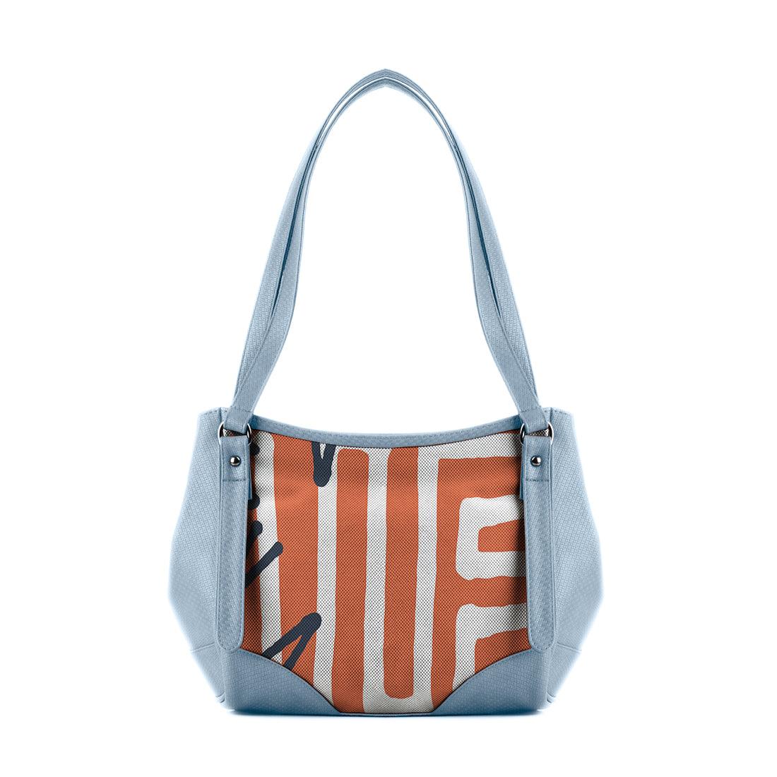 Blue Leather Tote Bag We - CANVAEGYPT