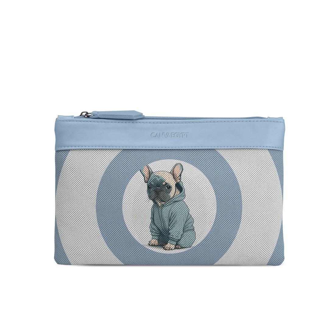 Blue Mixed Pouches Bulldog Hoodie - CANVAEGYPT