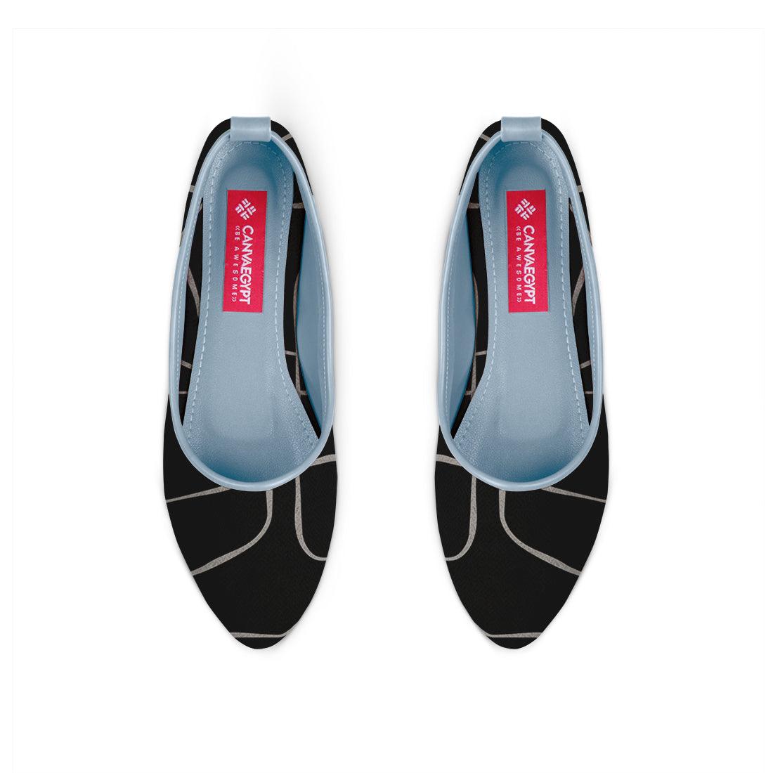 Blue Round Toe Shoe Line in black - CANVAEGYPT