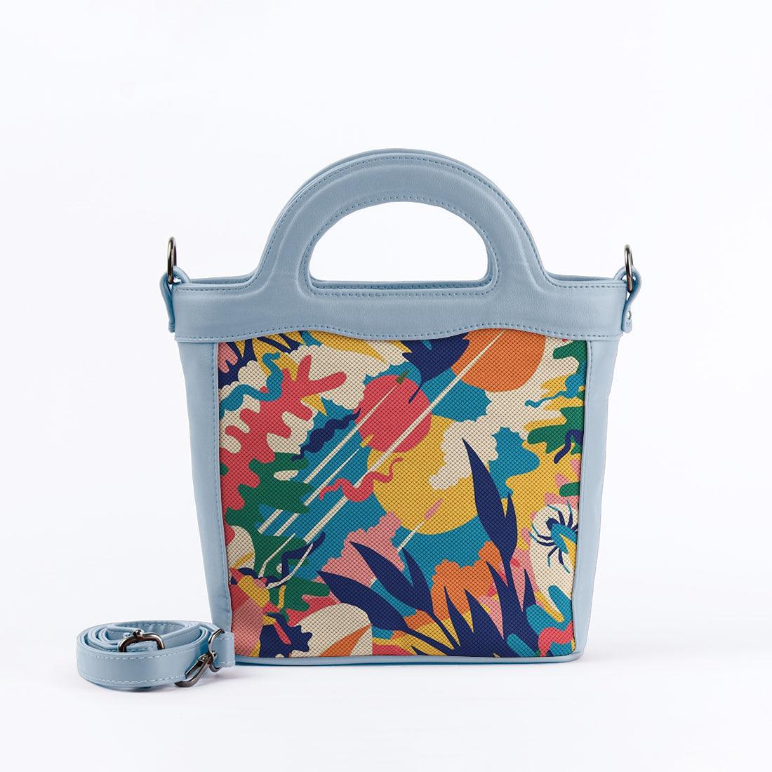 Blue Top Handle Handbag Abstract - CANVAEGYPT