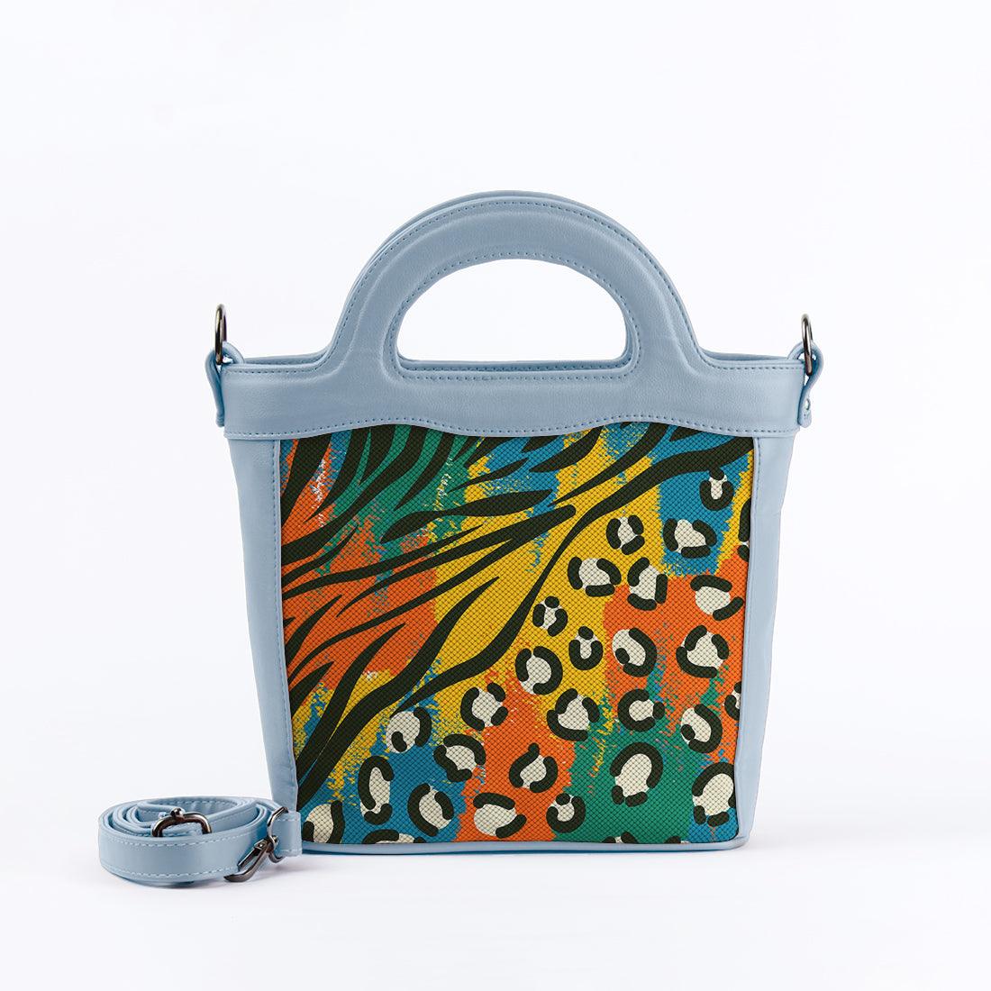 Blue Top Handle Handbag African Colors - CANVAEGYPT