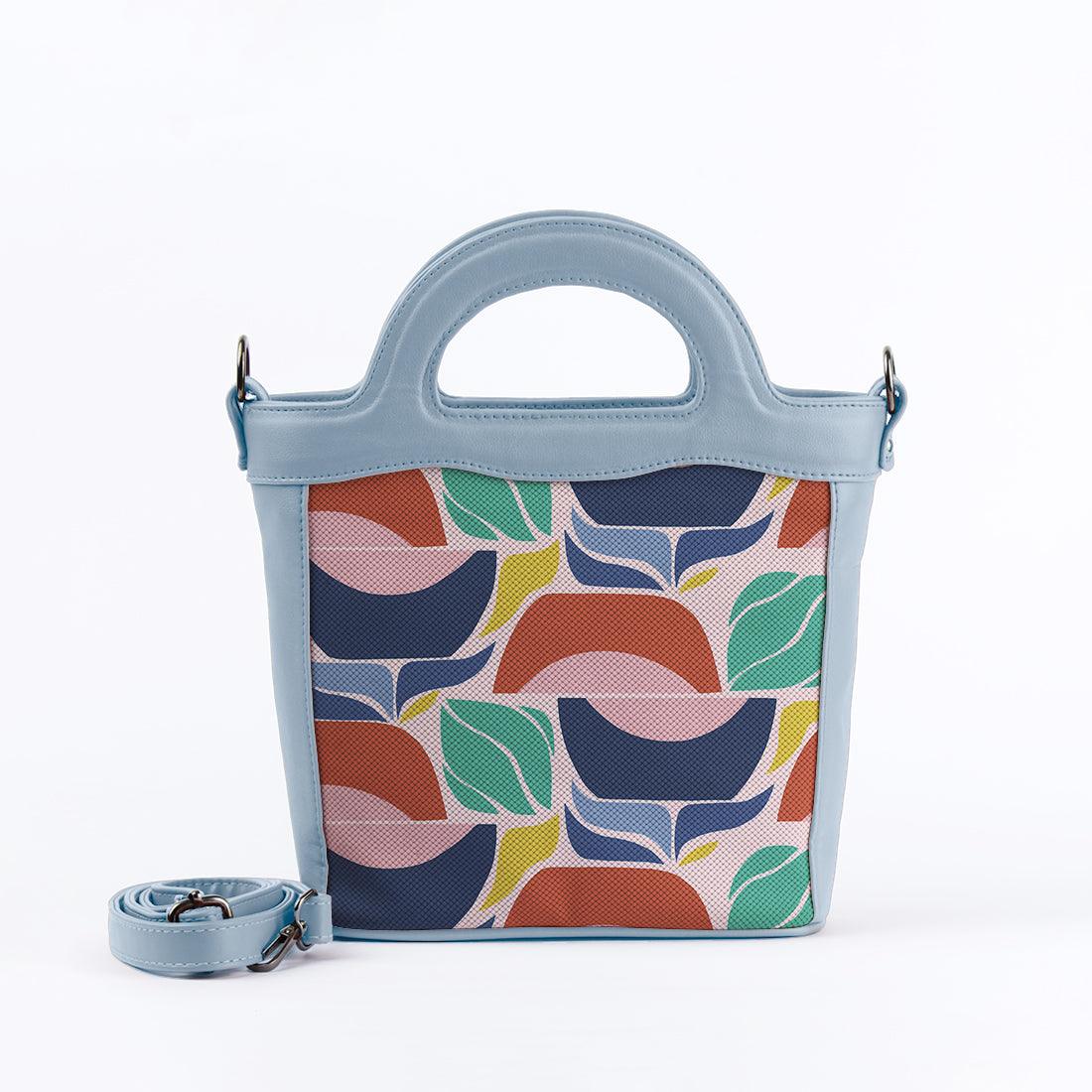 Blue Top Handle Handbag Blooming Pink - CANVAEGYPT