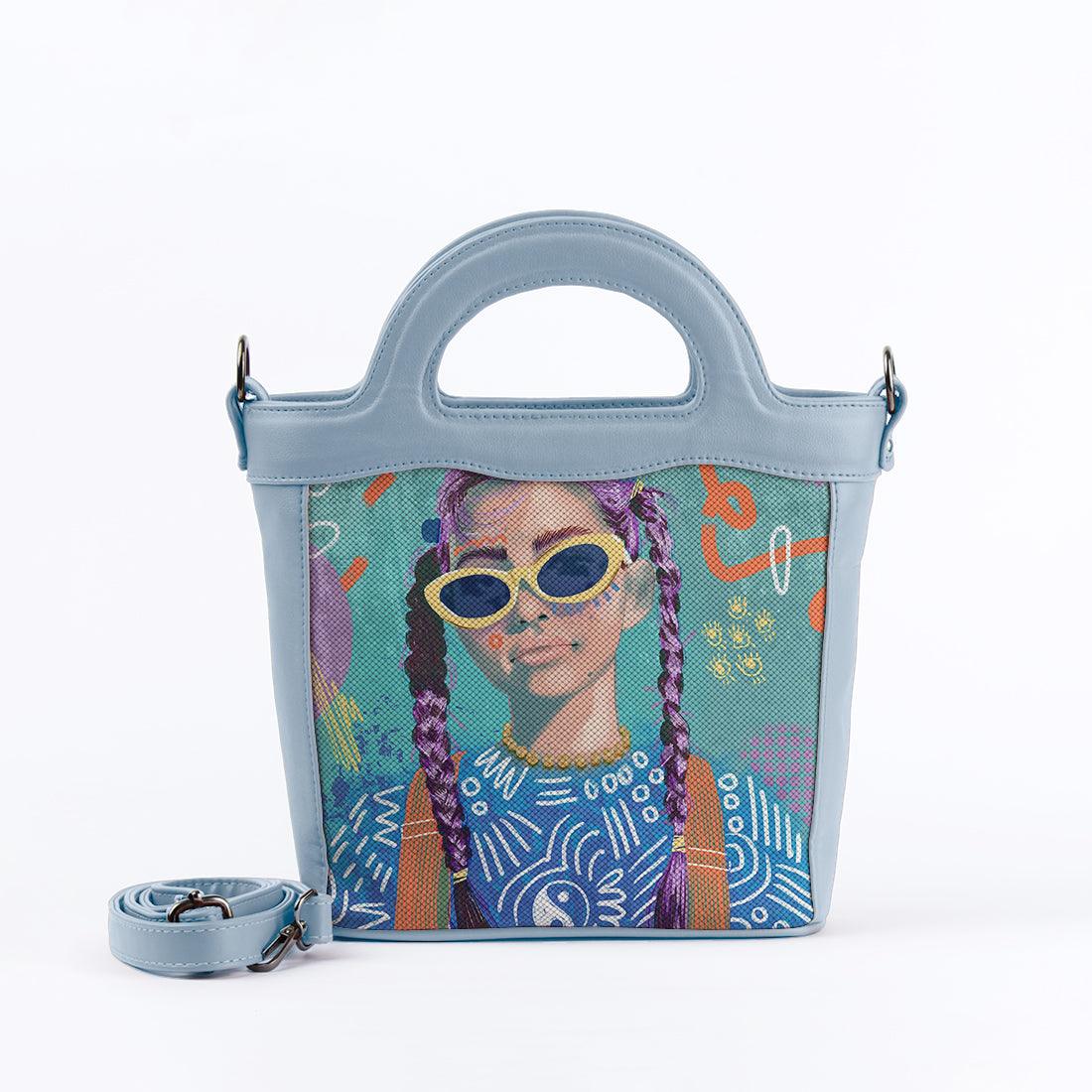 Blue Top Handle Handbag Lilac locks - CANVAEGYPT