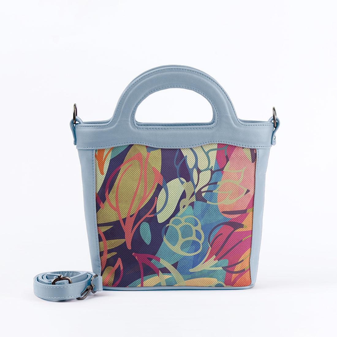 Blue Top Handle Handbag Sea Herbs - CANVAEGYPT