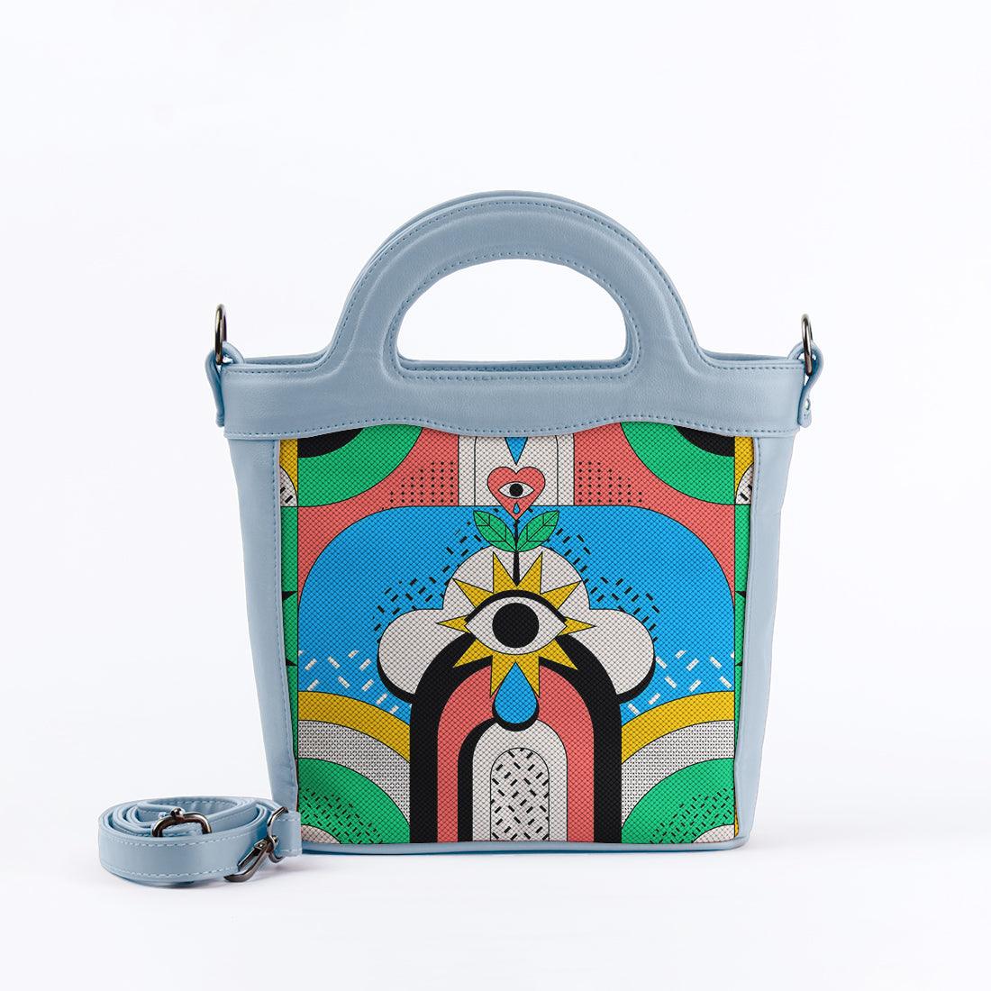 Blue Top Handle Handbag Sun Eye - CANVAEGYPT