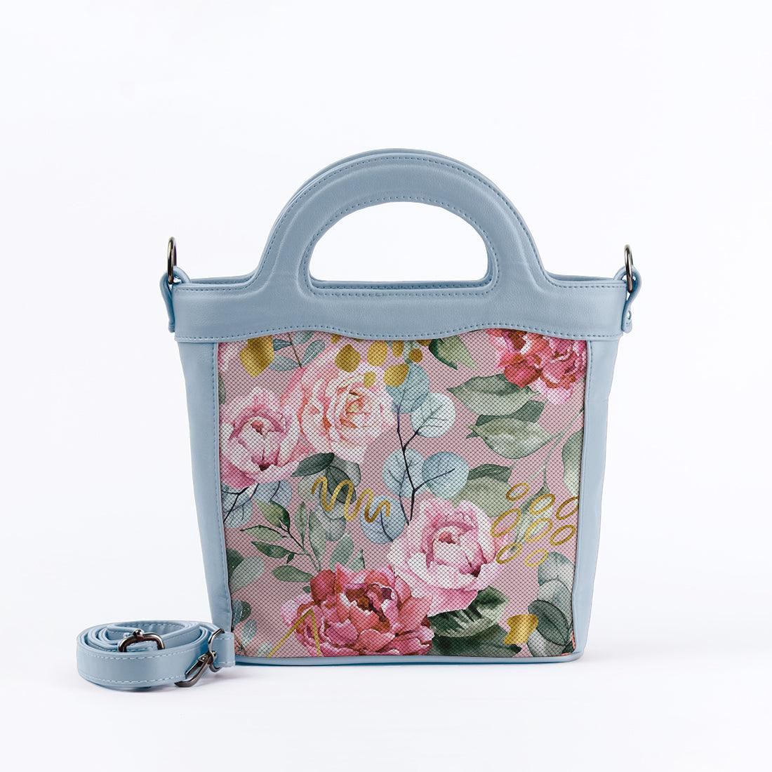 Blue Top Handle Handbag Watercolor gentle - CANVAEGYPT