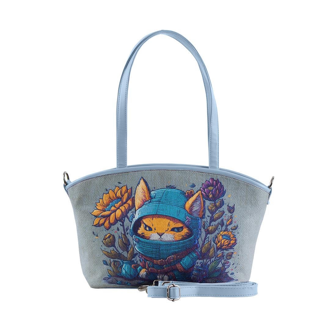 Blue Wide Tote Bag Little Fox - CANVAEGYPT