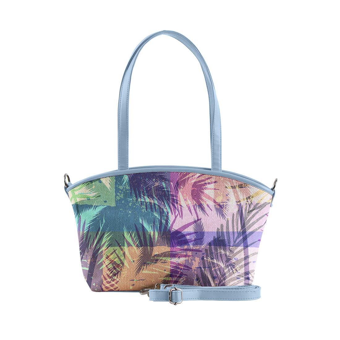 Blue Wide Tote Bag Palm Art - CANVAEGYPT