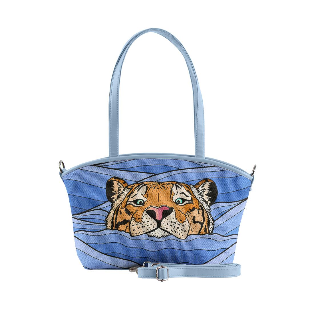 Blue Wide Tote Bag Sea tiger - CANVAEGYPT