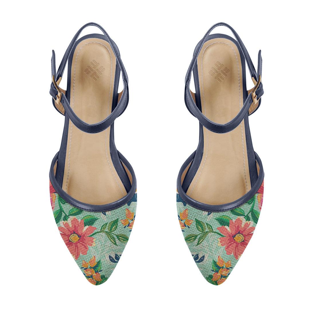 DB Closed Strap Sandal Cyan Floral - CANVAEGYPT