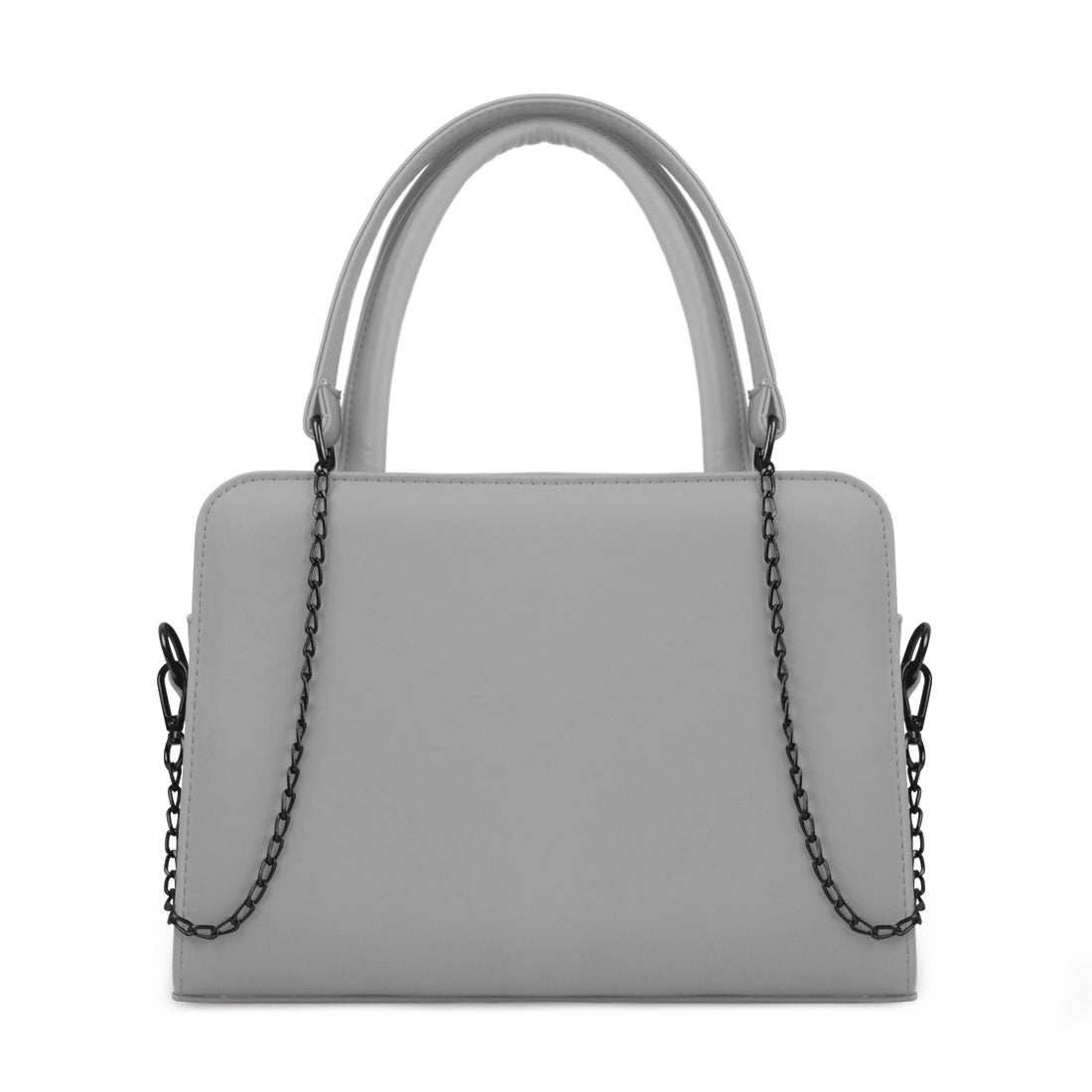 Grey Chic Chain Accent Handbag - CANVAEGYPT