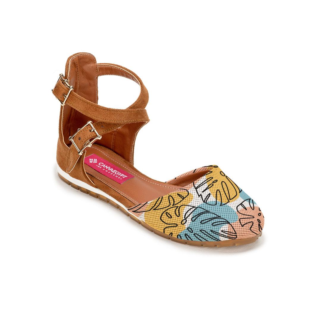 Havana Chunky Sandal Colorful Leaf - CANVAEGYPT