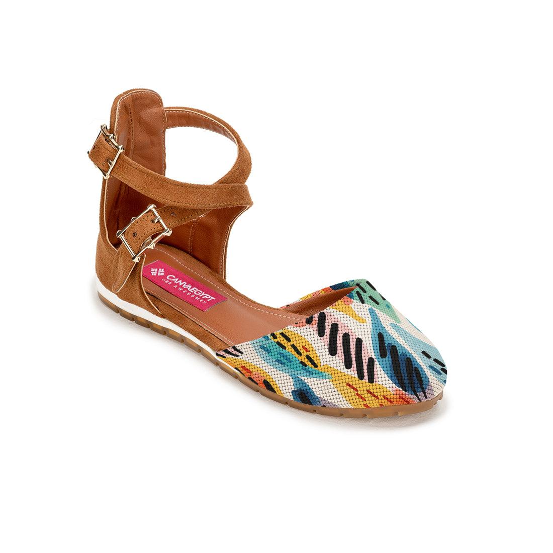 Havana Chunky Sandal Drawen Leafs - CANVAEGYPT