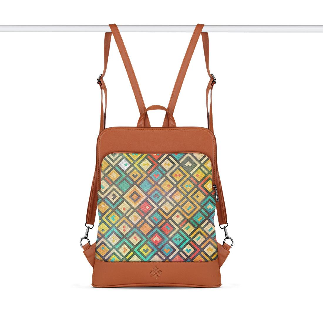 Havana Laptop Backpack Colorful Polygons - CANVAEGYPT