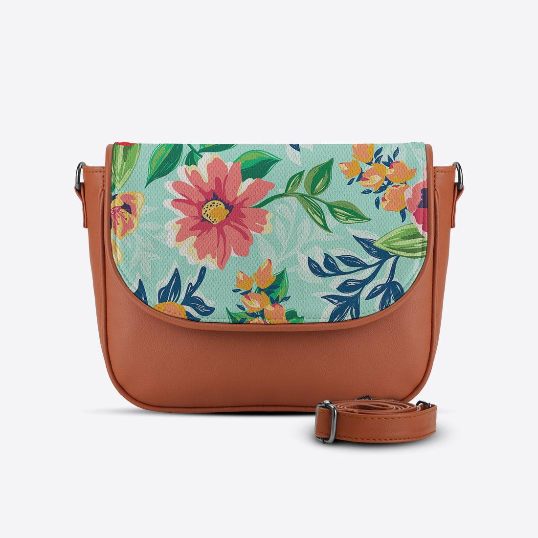 Havana Messenger Crossbody Cyan Floral - CANVAEGYPT