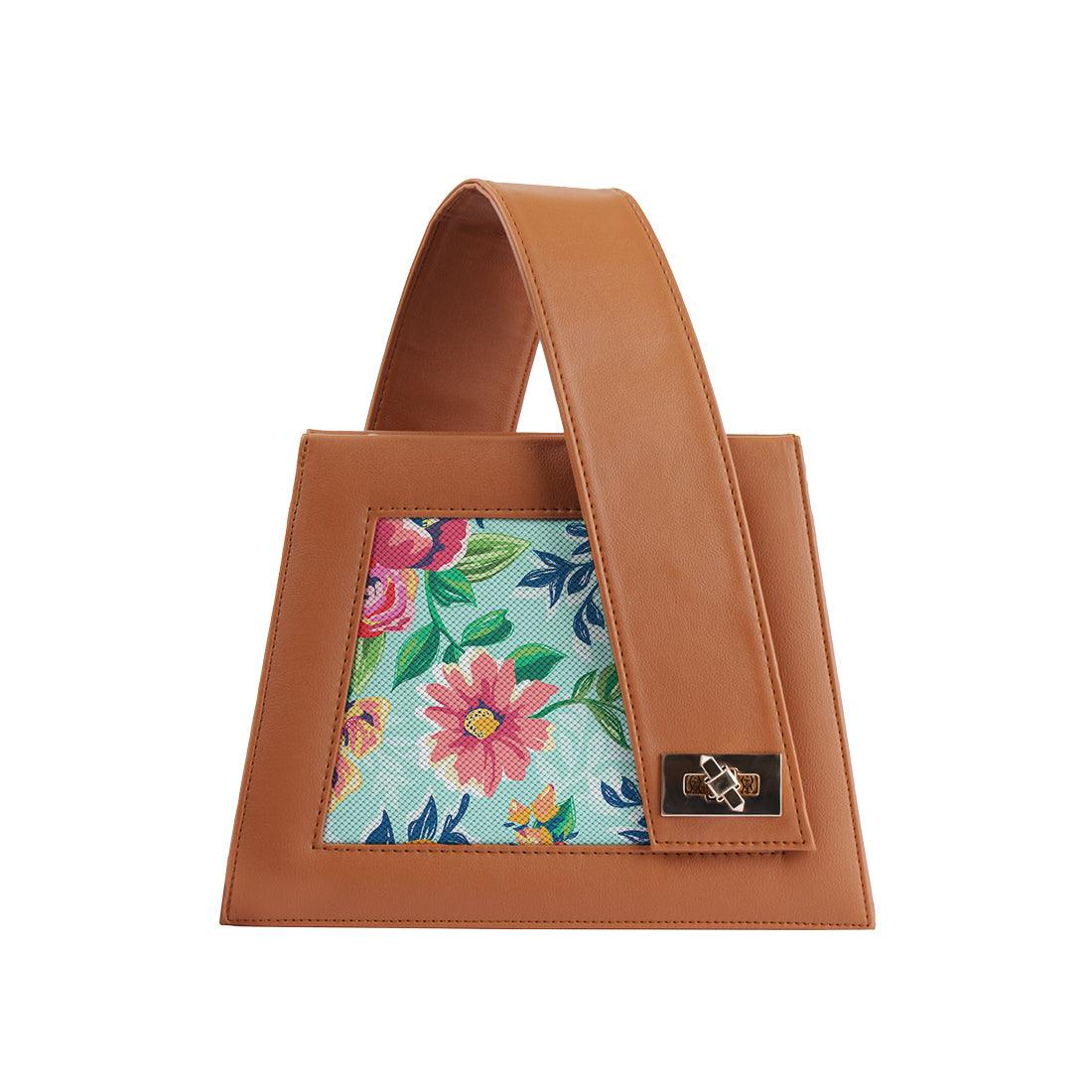 Havana One Handed Bag Cyan Floral - CANVAEGYPT