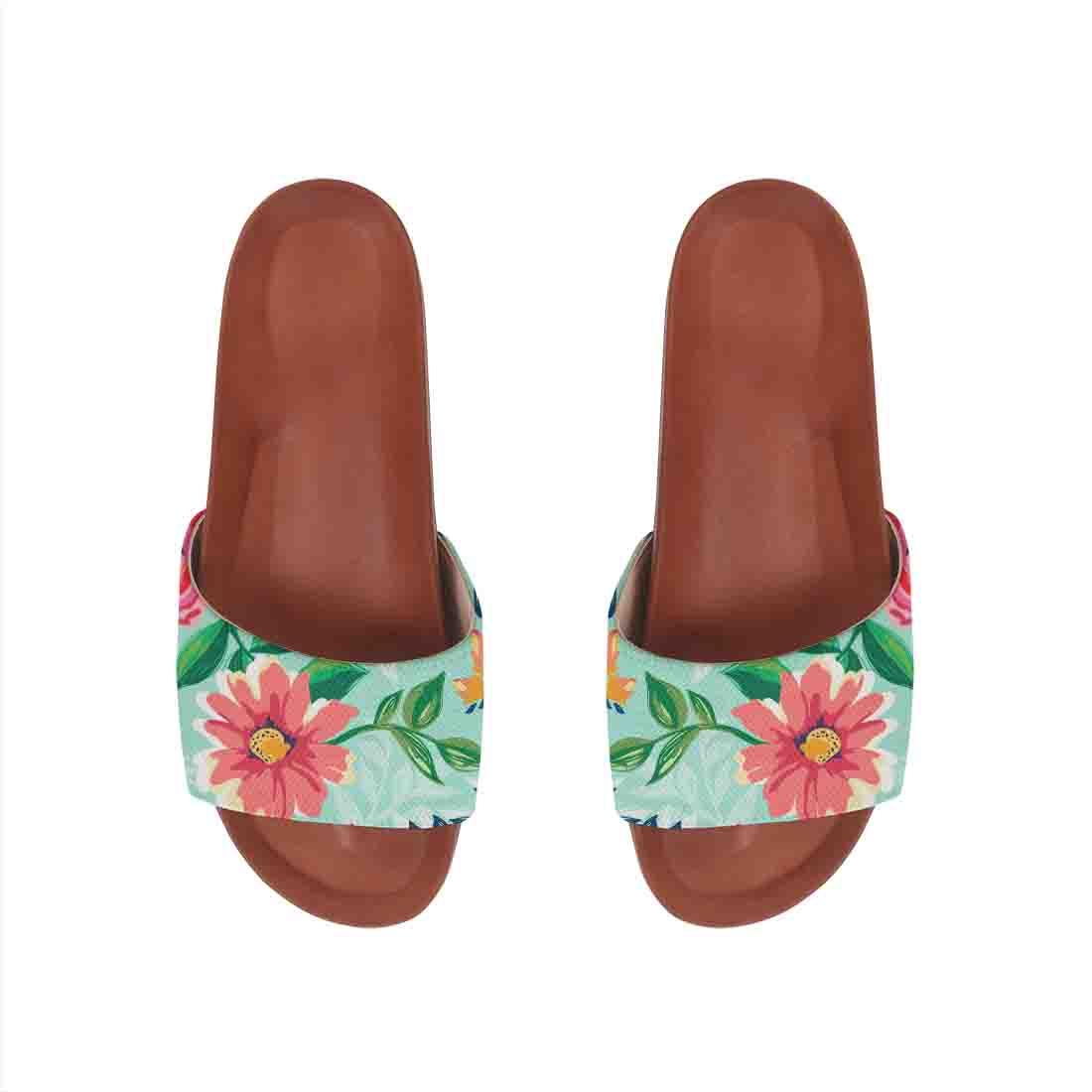 Havana Slide Slipper Cyan Floral - CANVAEGYPT