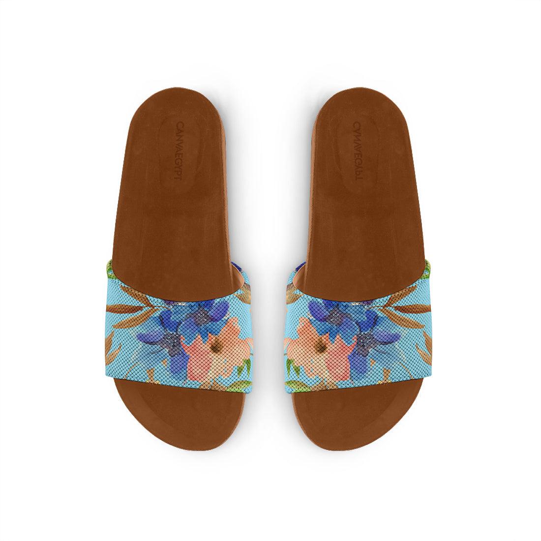 Havana Slide Slipper Floral in blue - CANVAEGYPT