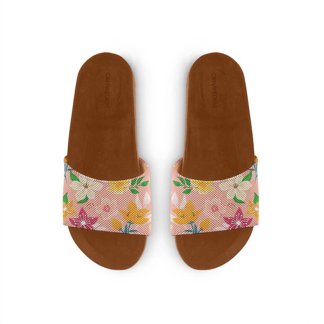 Havana Slide Slipper Pink Floral - CANVAEGYPT