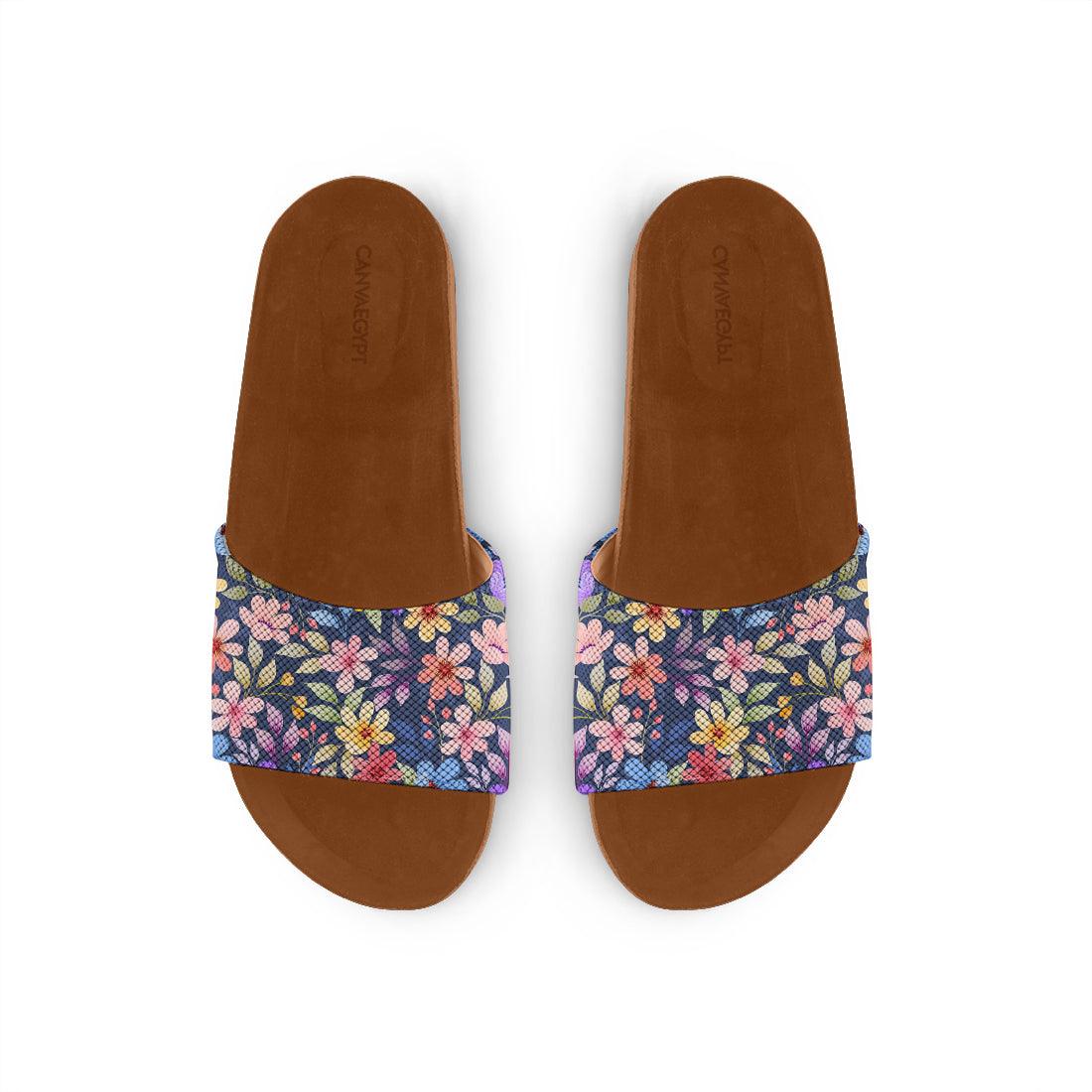 Havana Slide Slipper Purple Floral - CANVAEGYPT