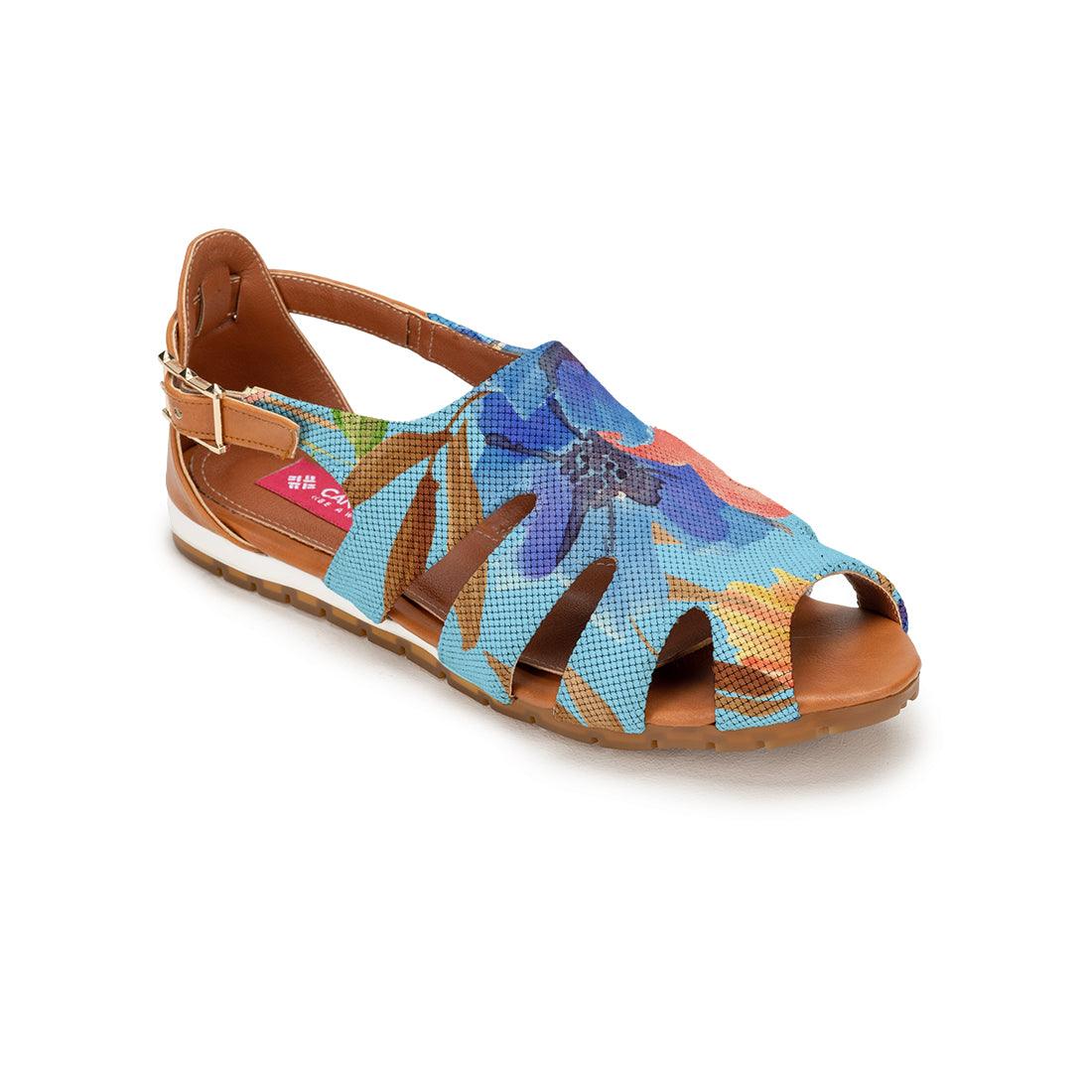 Havana Spider Toe Sandal Blue Floral - CANVAEGYPT