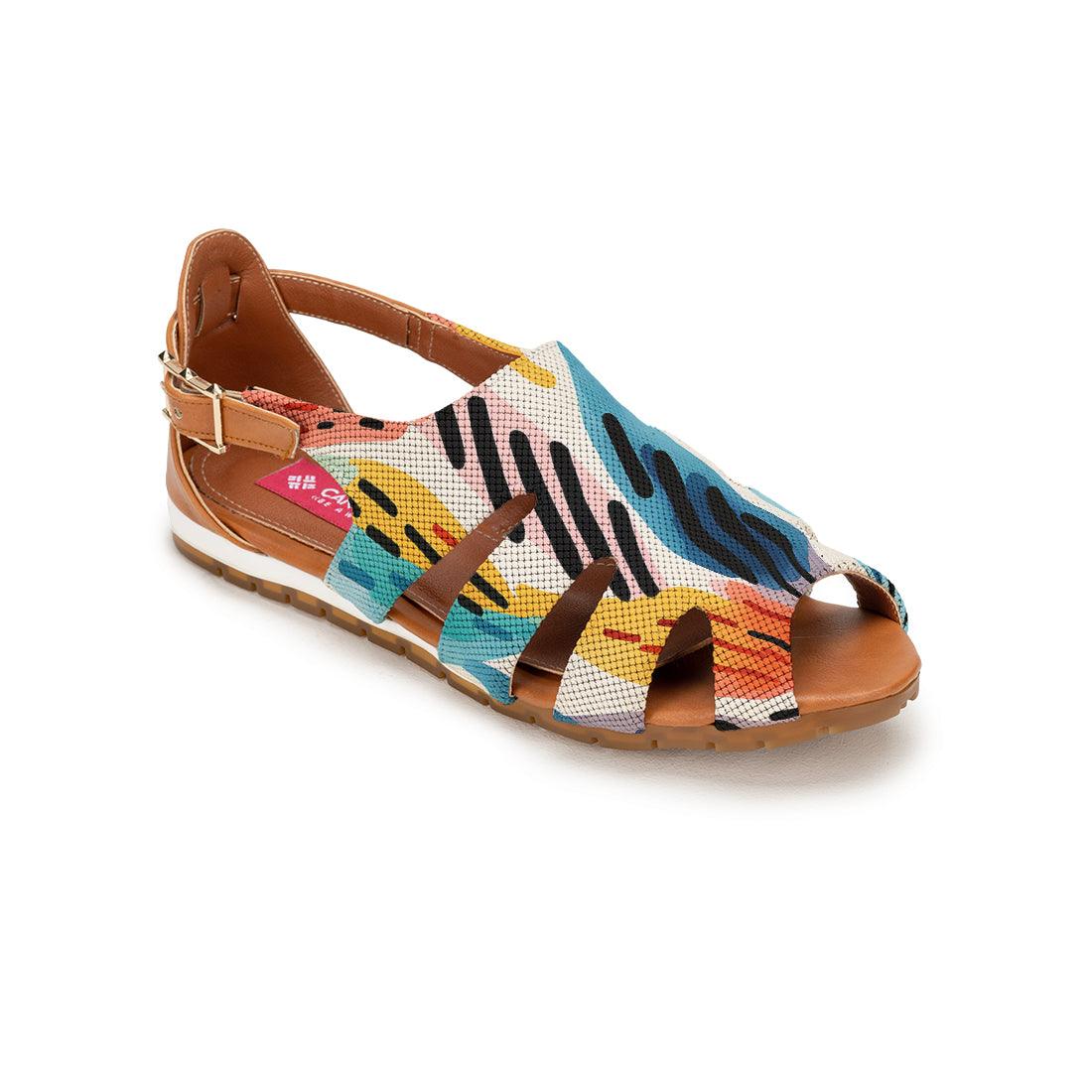 Havana Spider Toe Sandal Drawen Leafs - CANVAEGYPT