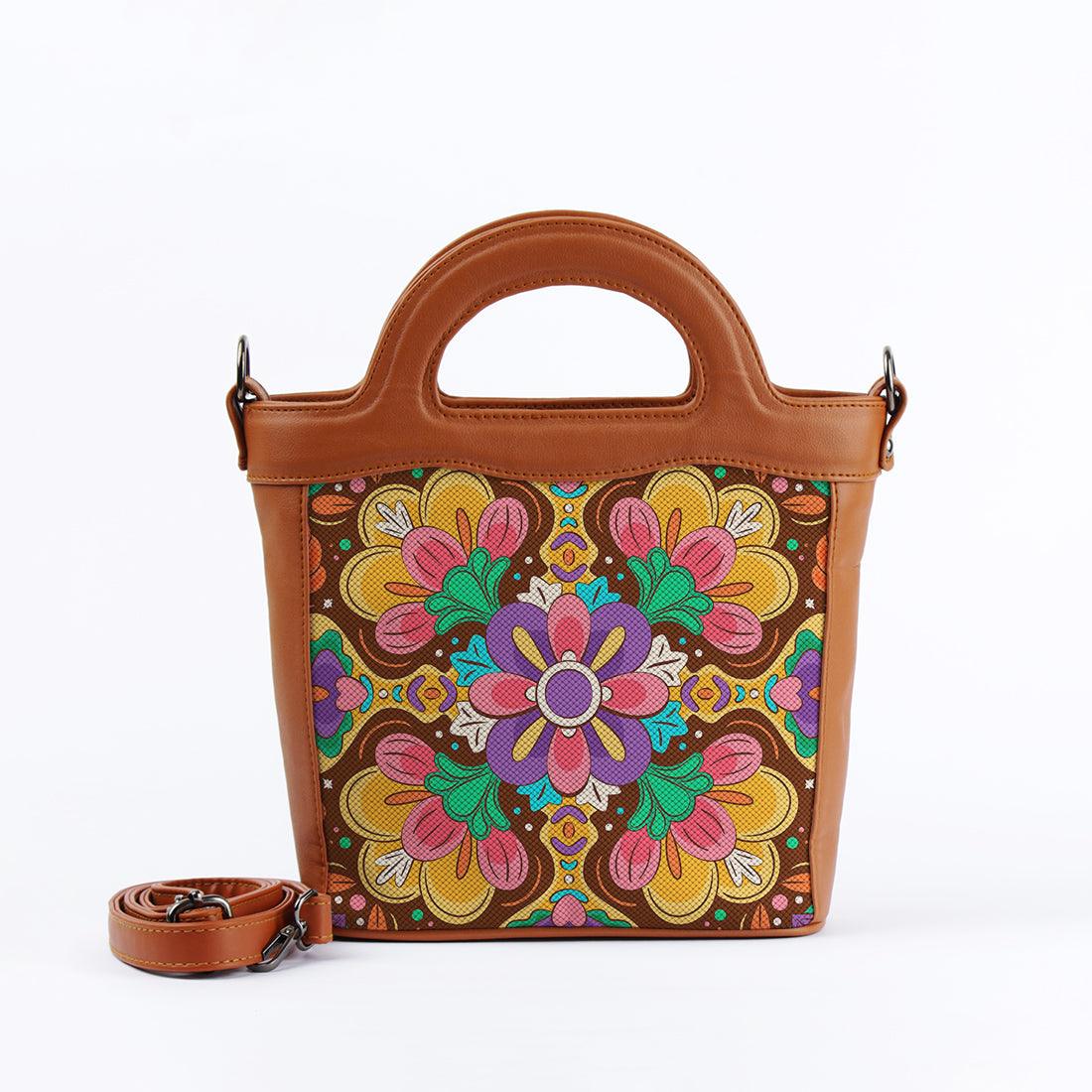 Havana Top Handle Handbag Flower Art - CANVAEGYPT