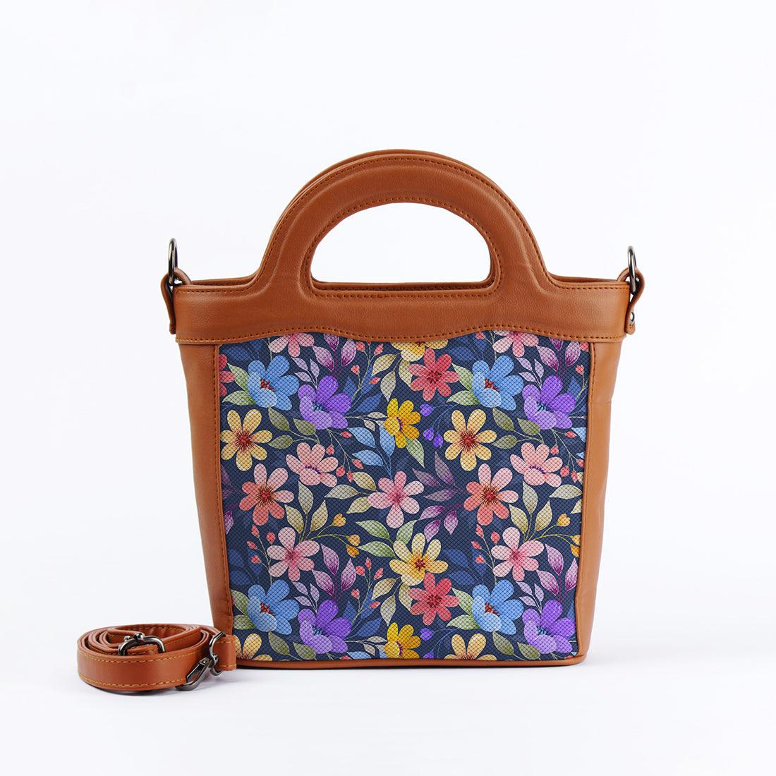 Havana Top Handle Handbag Purple Floral - CANVAEGYPT