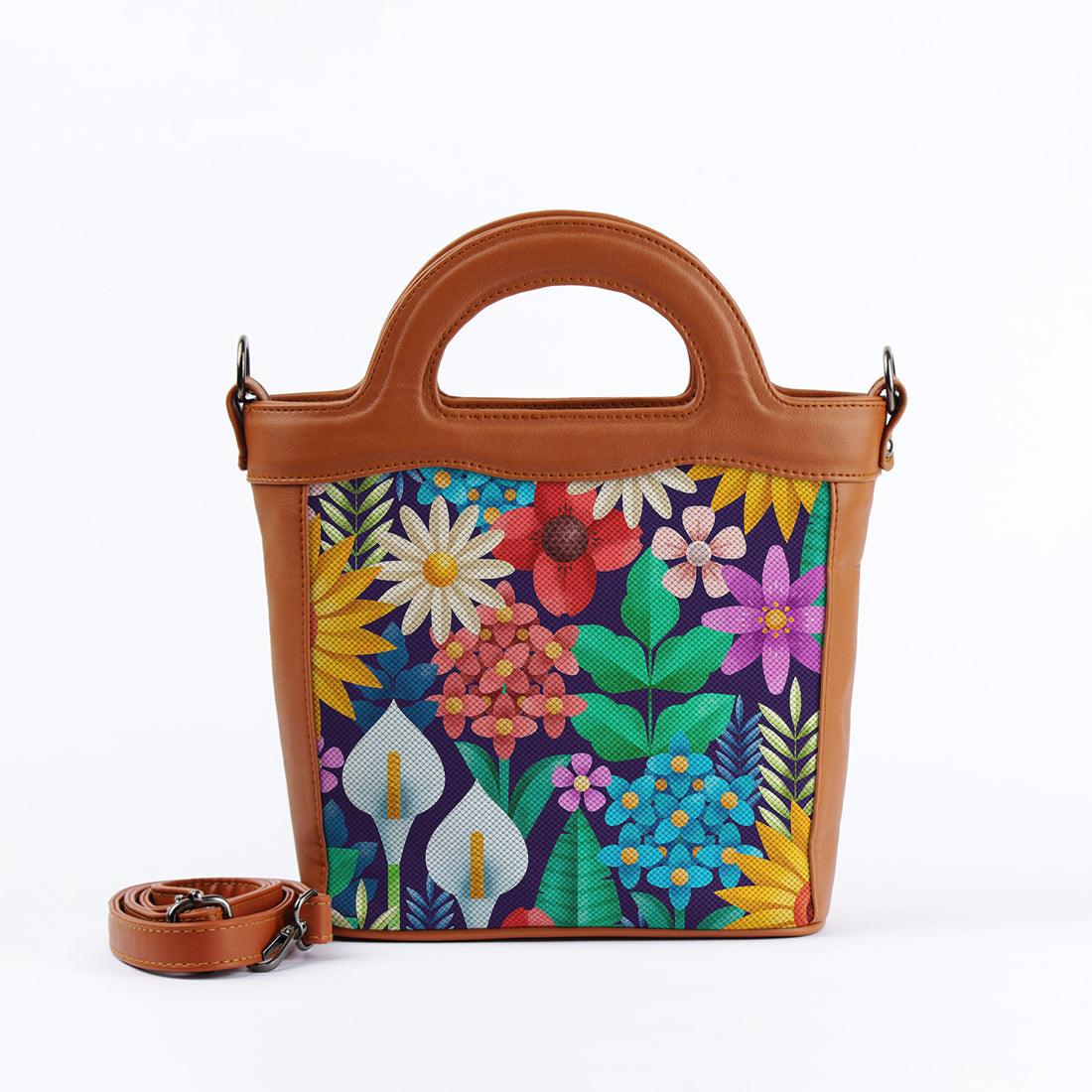 Havana Top Handle Handbag Standing Flowers - CANVAEGYPT