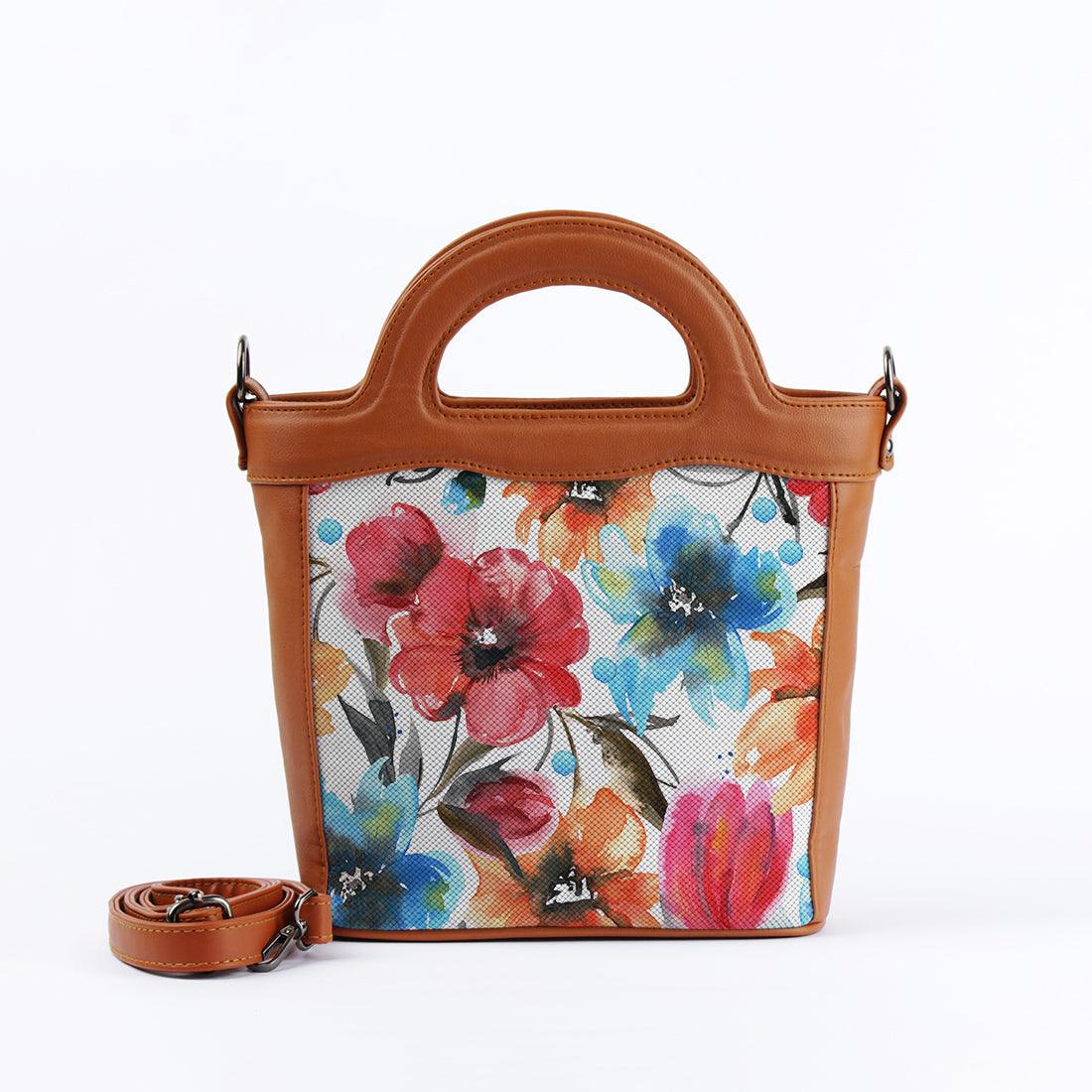 Havana Top Handle Handbag White Floral - CANVAEGYPT