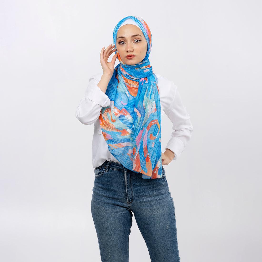 Hijab Scarf Electric blue - CANVAEGYPT