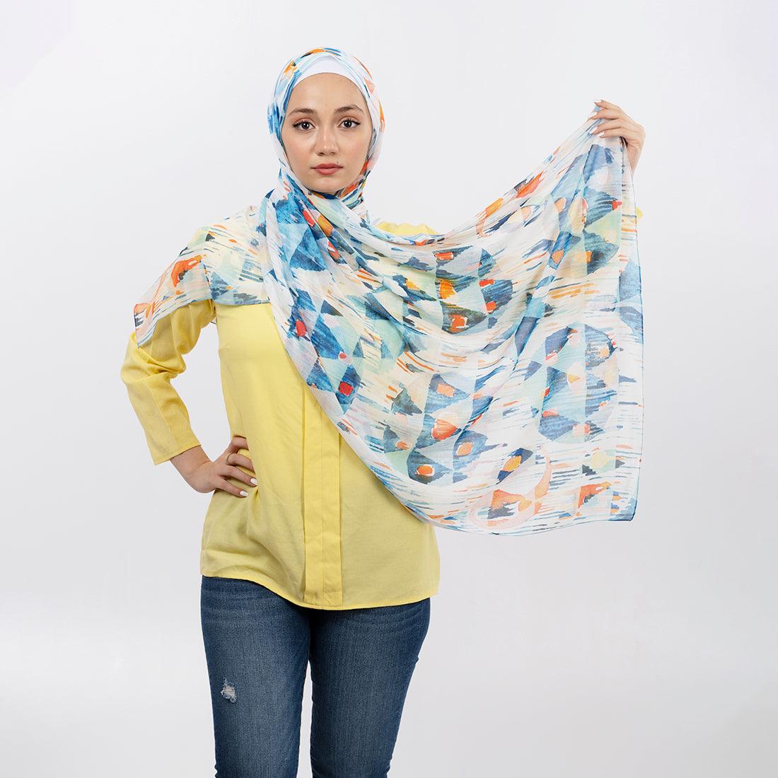 Hijab Scarf Happy blue - CANVAEGYPT