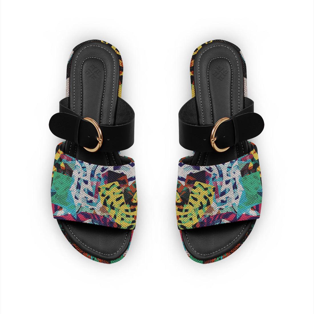 Black Buckle Slide Slipper Scatter - CANVAEGYPT