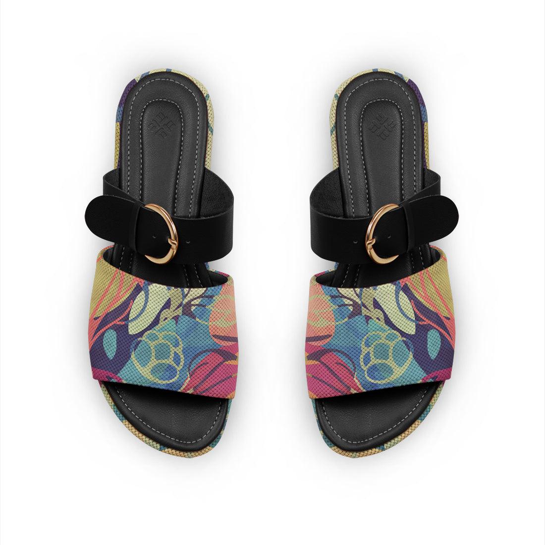 Black Buckle Slide Slipper Sea Herbs - CANVAEGYPT