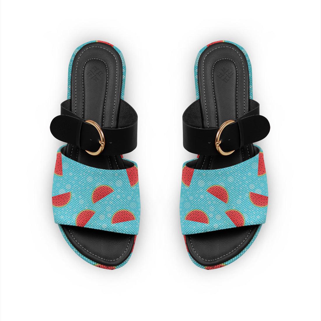 Black Buckle Slide Slipper Watermelon - CANVAEGYPT