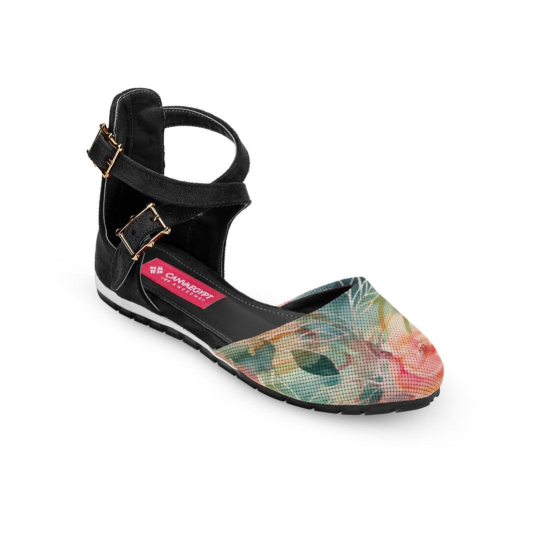 Black Chunky Sandal Flower - CANVAEGYPT