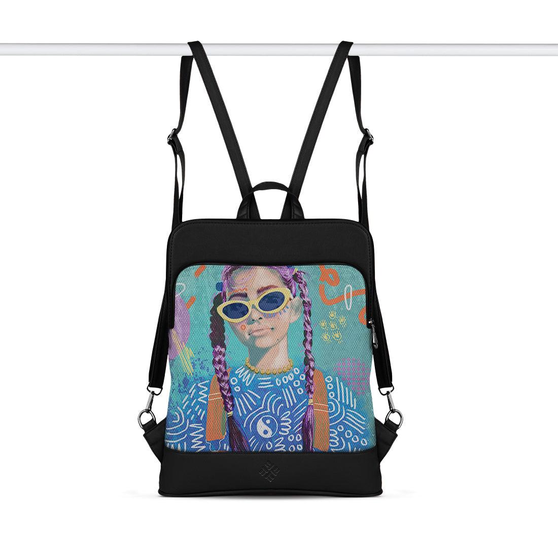 Black Laptop Backpack Lilac locks - CANVAEGYPT