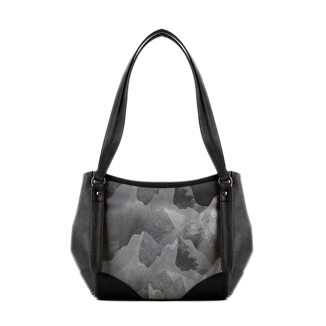 Black Leather Tote Bag The Grey Rocks - CANVAEGYPT