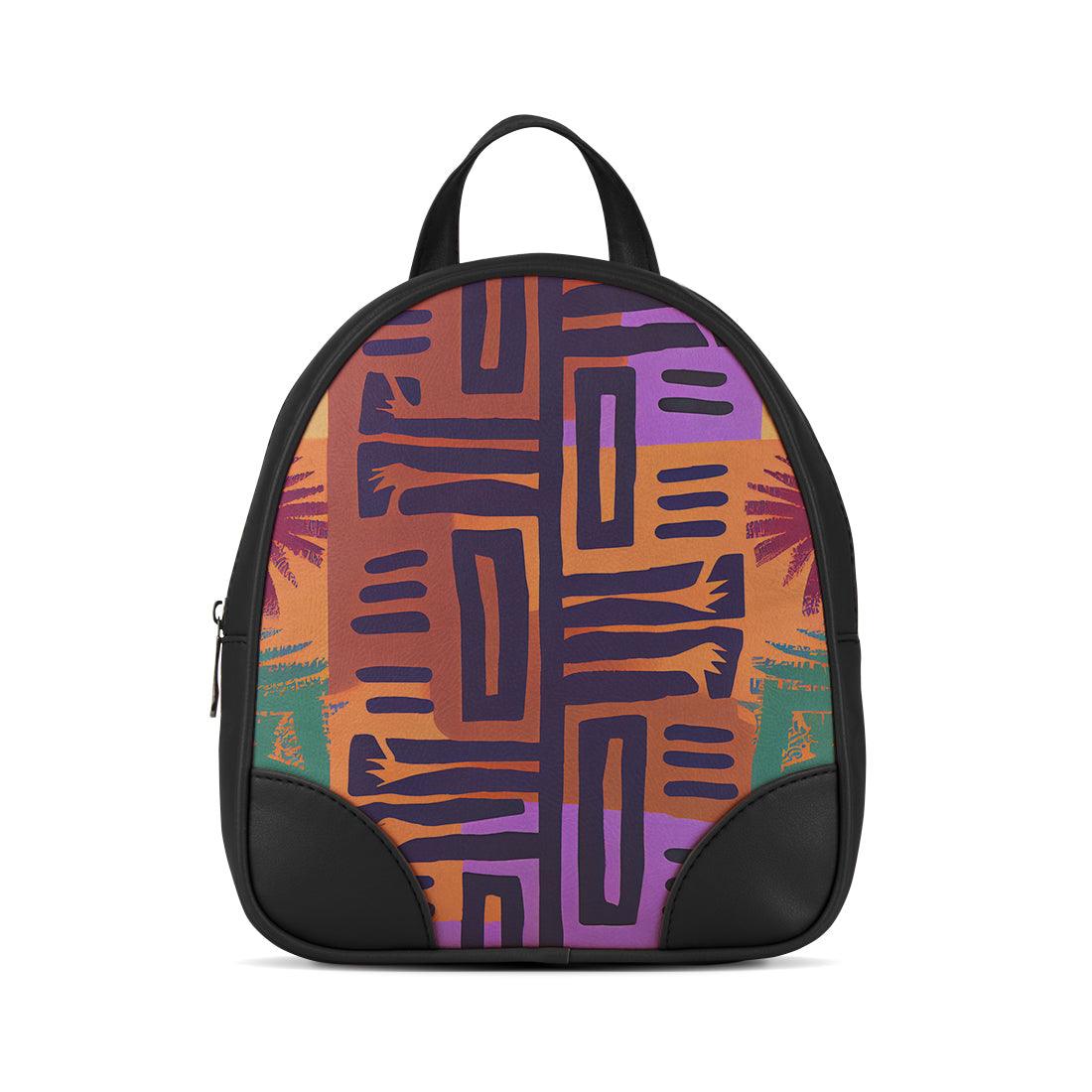 Black O Mini Backpacks African Pattern - CANVAEGYPT