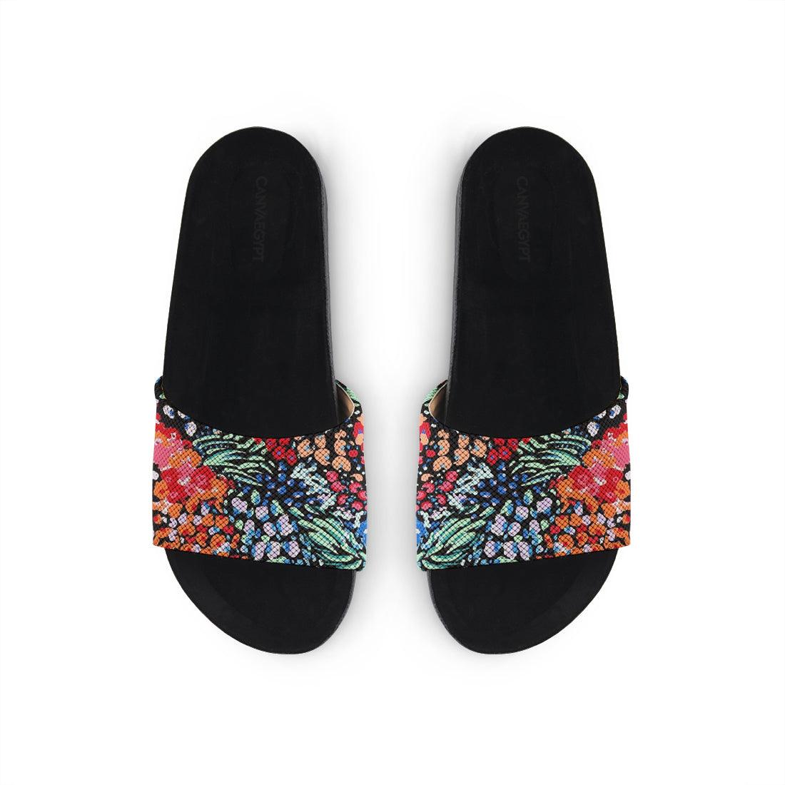 Black Slide Slipper Art - CANVAEGYPT