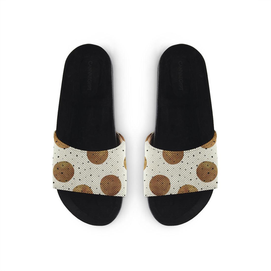 Black Slide Slipper Golden Cookies - CANVAEGYPT