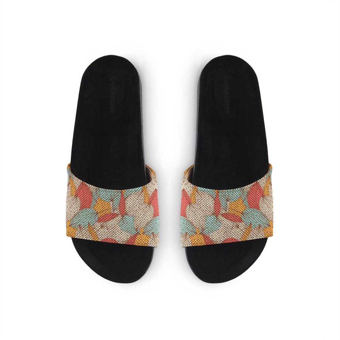 Black Slide Slipper Romantic autumn - CANVAEGYPT