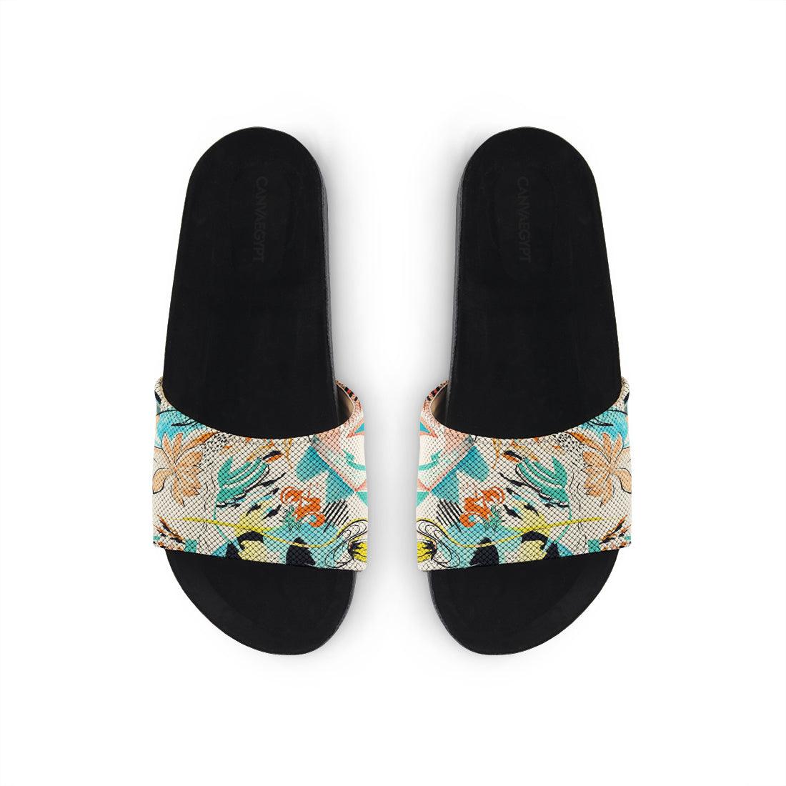 Black Slide Slipper Summer Abstract - CANVAEGYPT