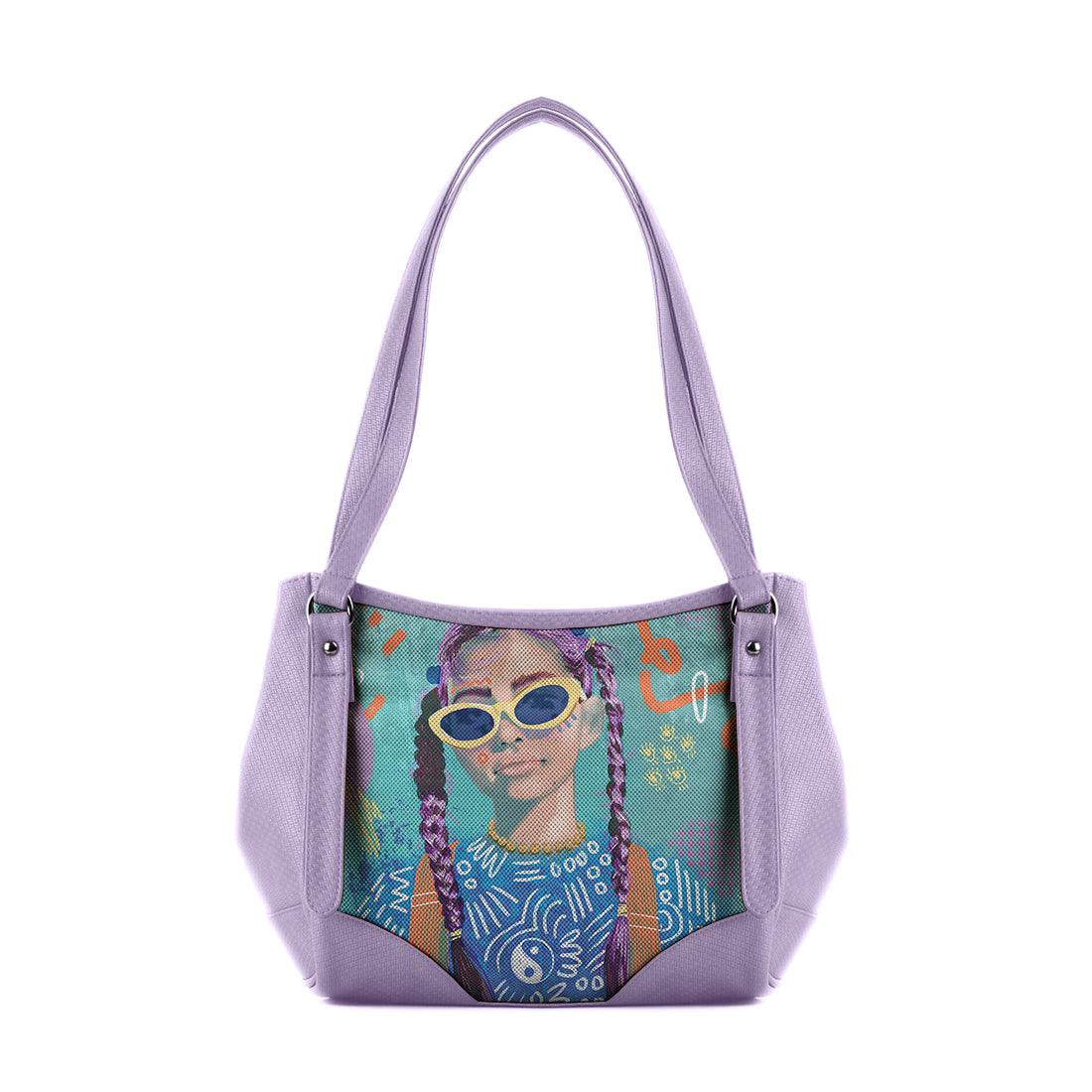 Lavender Leather Tote Bag Lilac Locks - CANVAEGYPT