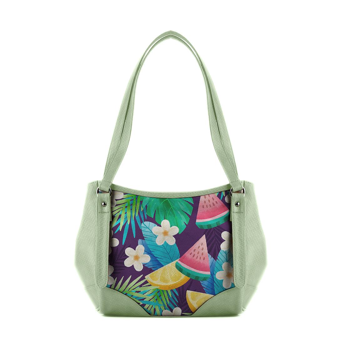 Mint Green Leather Tote Bag Summer - CANVAEGYPT