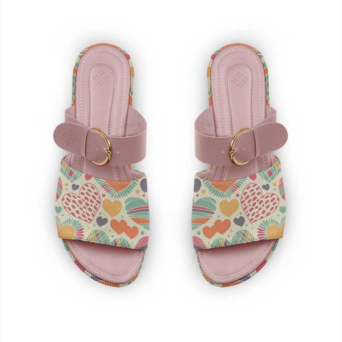 Rose Buckle Slide Slipper Love petals - CANVAEGYPT