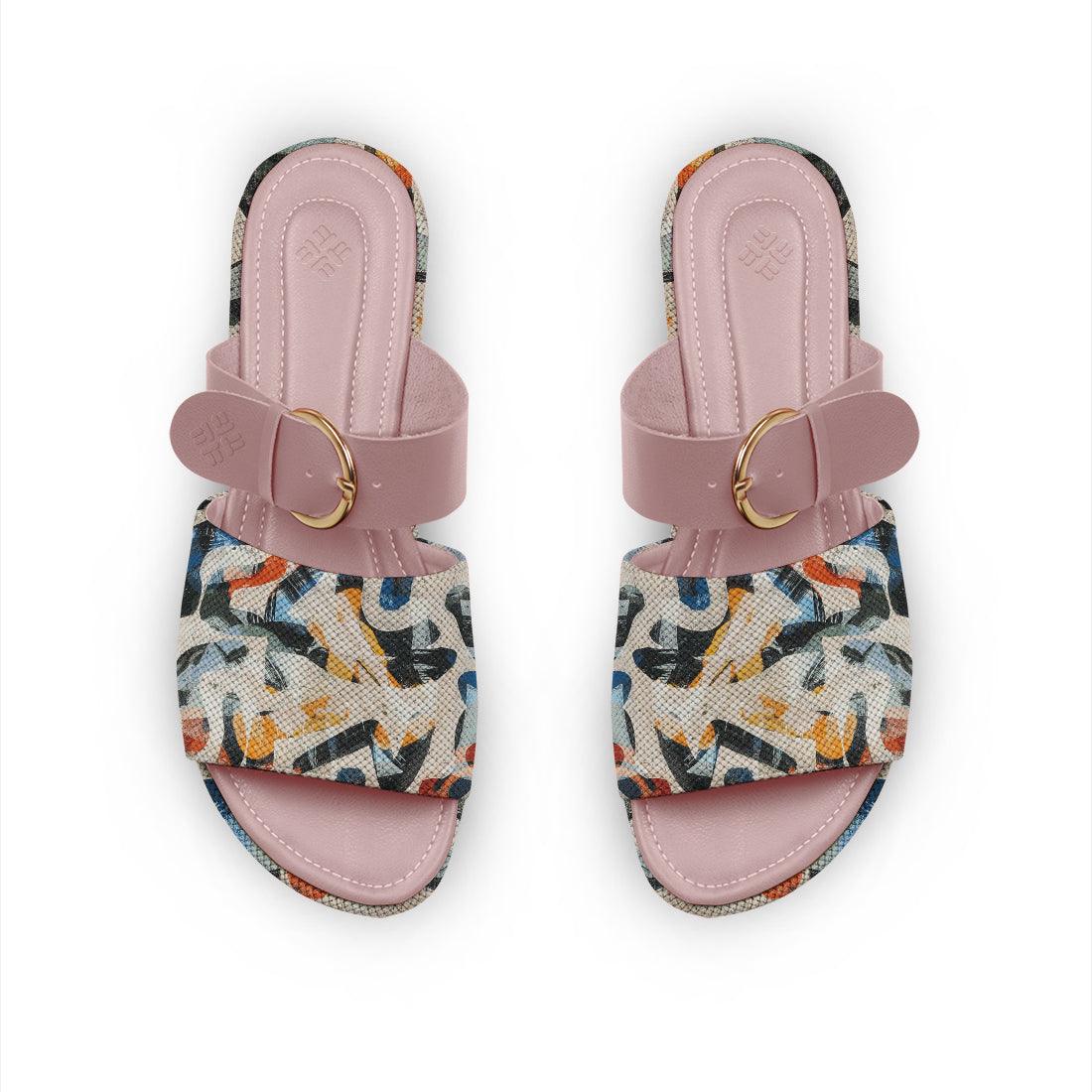 Rose Buckle Slide Slipper Sand Art - CANVAEGYPT