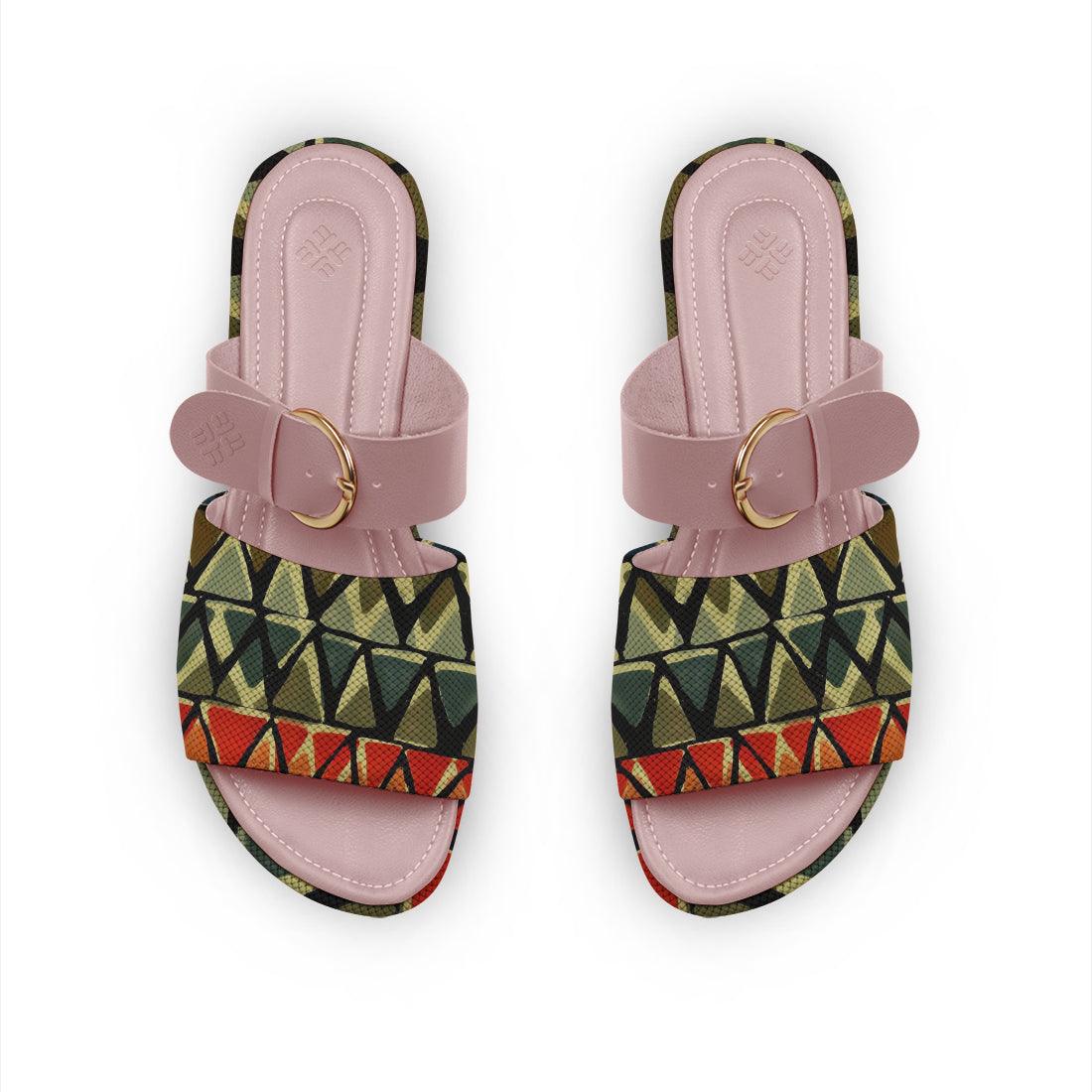 Rose Buckle Slide Slipper Triangles - CANVAEGYPT